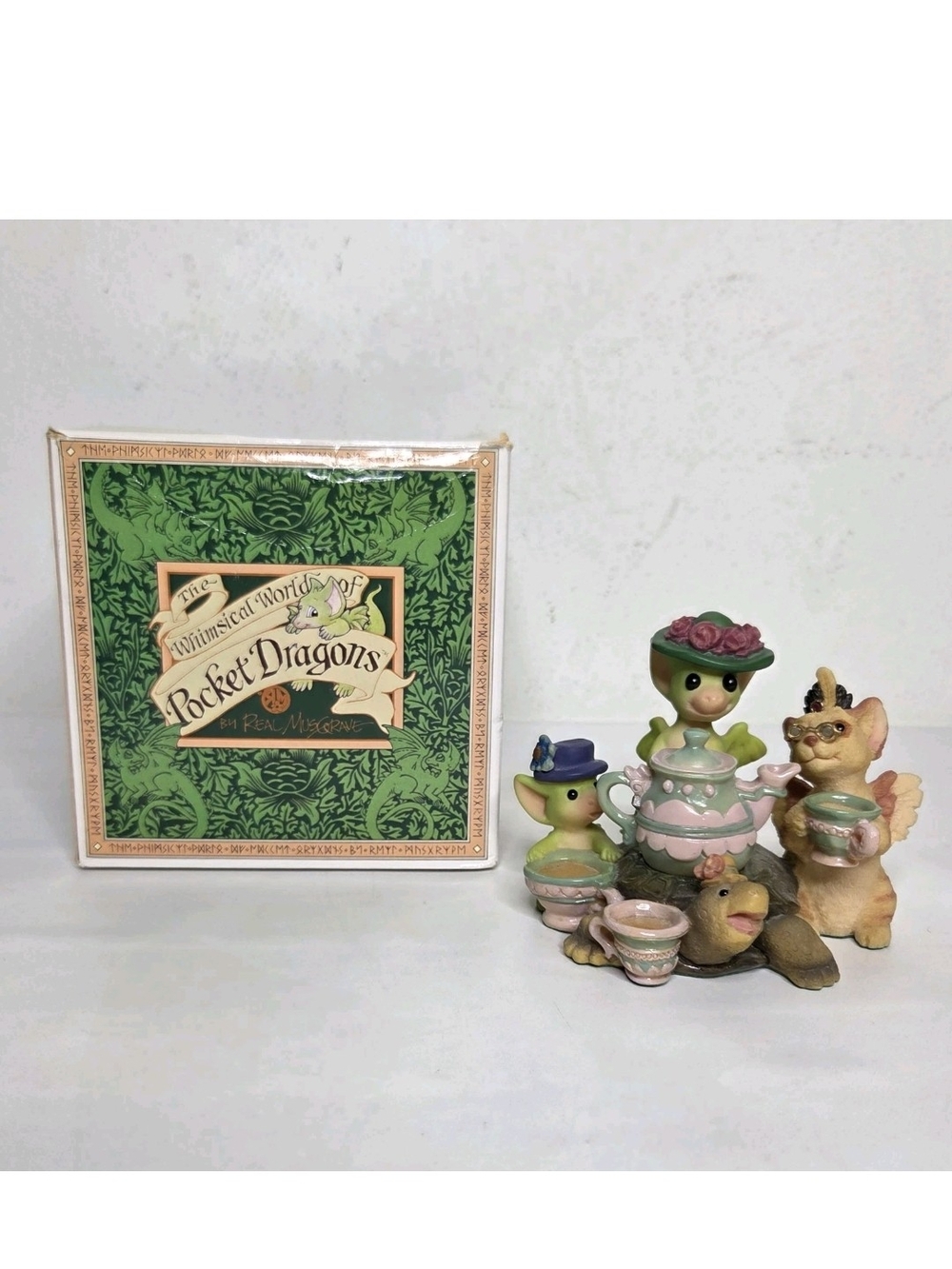 Pocket Dragons Real Musgrave Tea And Gossip Figurine Whimsical #2797 Collectors